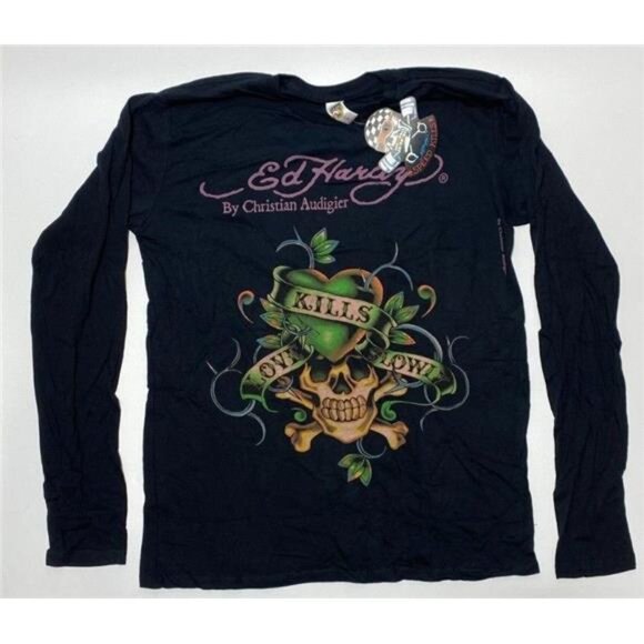 Ed Hardy Other - Retro Y2K Authentic New/Vintage Men Ed Hardy T-shirt Love Kills Black L/S XLarge